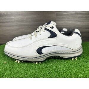 FootJoy Men's Contour Series Golf Shoes 54166-White & Blue‎ 9 medium